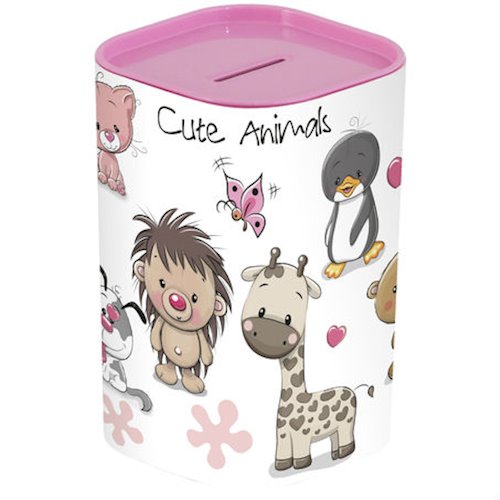 Контейнер Herevin Money BOX Animals Pink  161495-001 (12,5х8х8 см) 