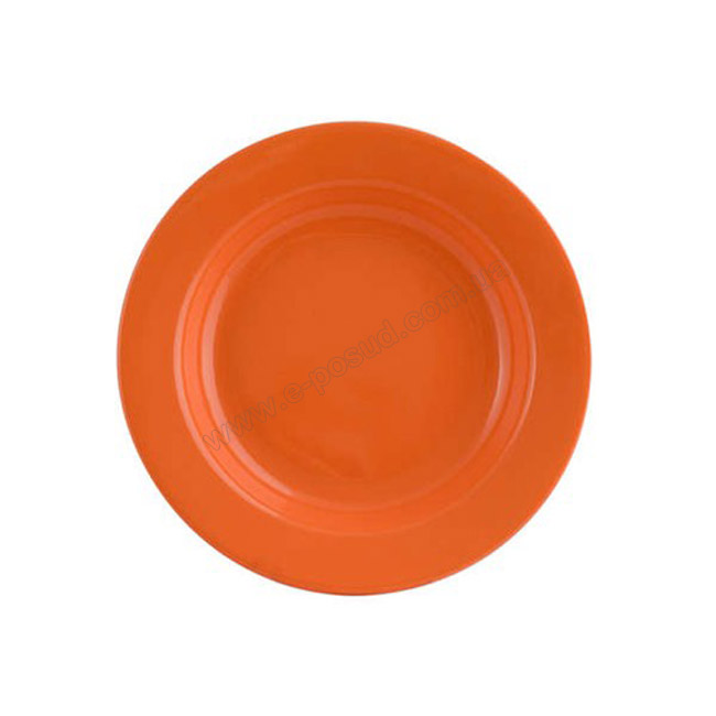 Оранжевая тарелка глубокая 23 см