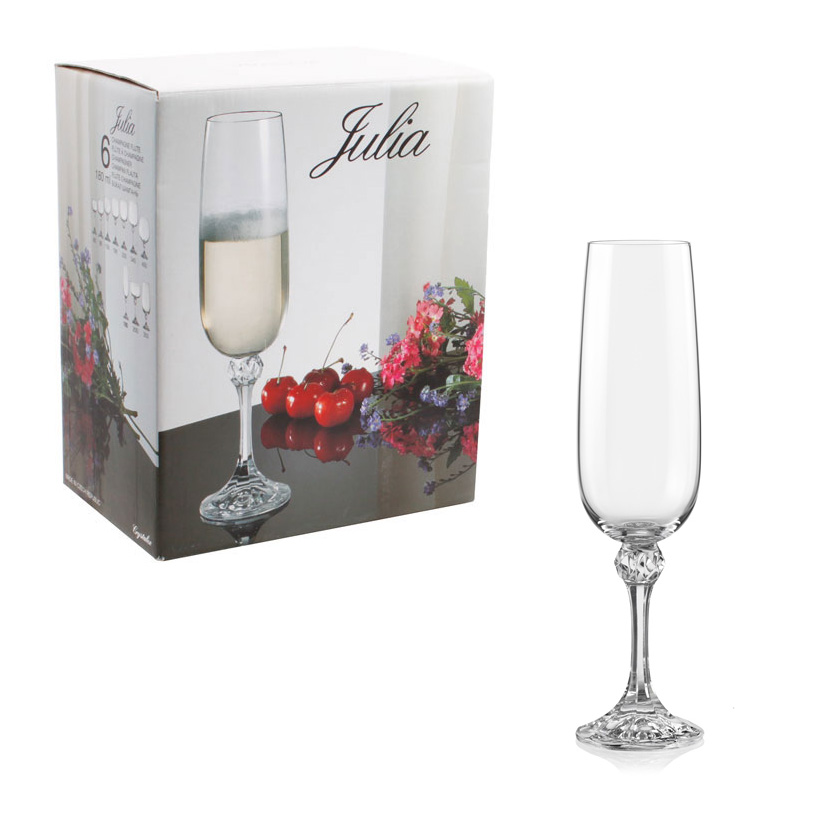 Набір келихів для шампанського Bohemia Julia 40428/180 (180 мл, 6 шт)