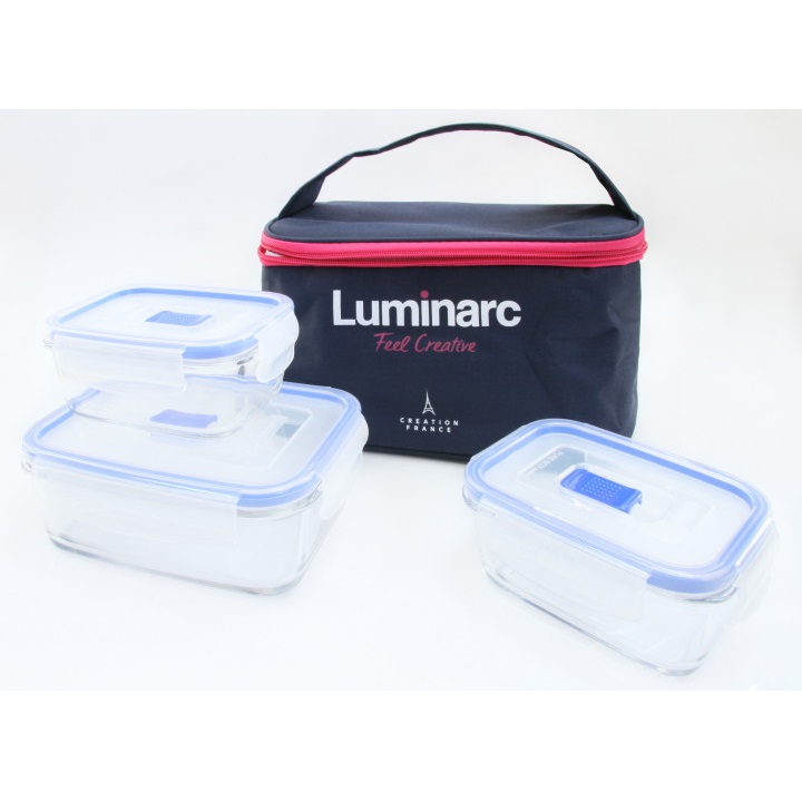 Набір ємностей для продуктів Luminarc Pure Box P7379 (3 шт+сумка)