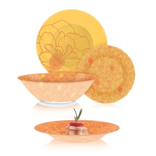 Сервіз столовий Luminarc Big Flower Orange Q4858 (19 пр)